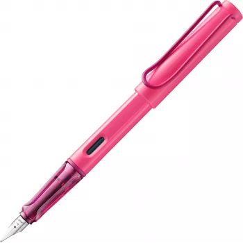 LAMY Safari caneta de tinta permanente rosa néon aparo médio (M) - 1241892