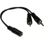 GoodConnections adaptador de áudio em Y AD-35B2S 3,5 mm fêmea estéreo para 2x RCA macho mono, 20 cm, niquelado, preto