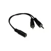 GoodConnections adaptador de áudio em Y AD-35B2S 3,5 mm fêmea estéreo para 2x RCA macho mono, 20 cm, niquelado, preto