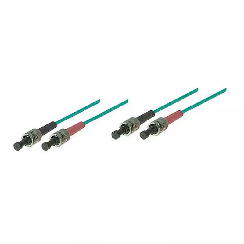 GoodConnections LW-815ST3 OM3 Cabo patch de fibra ótica multimodo duplex, ST/ST, 50/125, 15 m