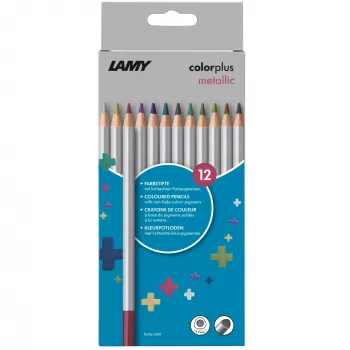 LAMY colorplus metallic lápis de cor, cores metálicas mistas, conjunto de 12 (1235192)