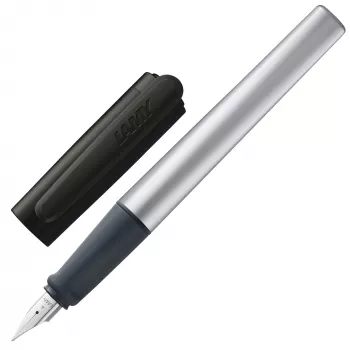 LAMY nexx caneta de tinta permanente preto/prateado pena para principiantes A 1235827