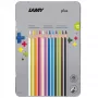 LAMY plus lápis de cor triangulares, estojo metálico de 12 peças, forma triangular ergonómica, superfície mate, mina resistente à quebra 1222009