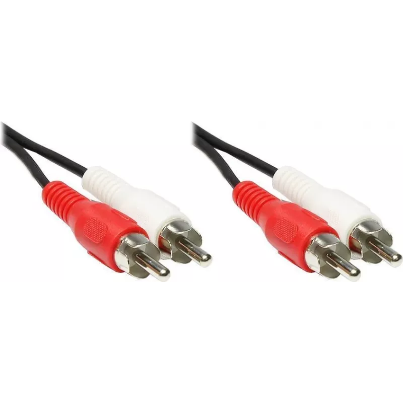 Cabo de áudio estéreo RCA GoodConnections, 2x ficha RCA macho para 2x ficha RCA macho, 1,5 m, preto 5901-D