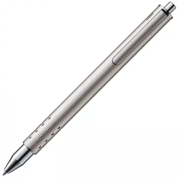 Caneta de tinta gel LAMY Swift paládio - clipe retrátil, corpo metálico, tinta preta média 1226052