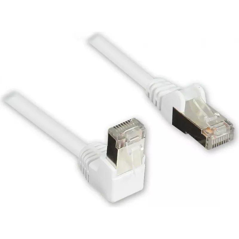 Cabo de rede GoodConnections Cat. 5e F/UTP, 3m, branco, RJ45 angular para reto 805W-030EWI
