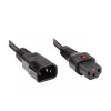 Good Connections Alcasa 1600-IEC10 cabo de alimentação C14 para C13, macho/fêmea, reto, 1 m, preto