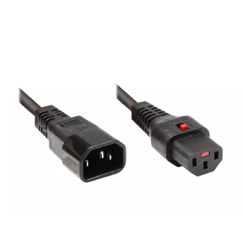 Cabo de extensão de alimentação GoodConnections Alcasa C14/C13 1m preto 10A 250V 1600-IEC10
