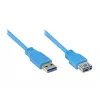 Cabo de extensão USB 3.0 GoodConnections ficha A macho para conector fêmea A, azul, 1 m (2711-B01)