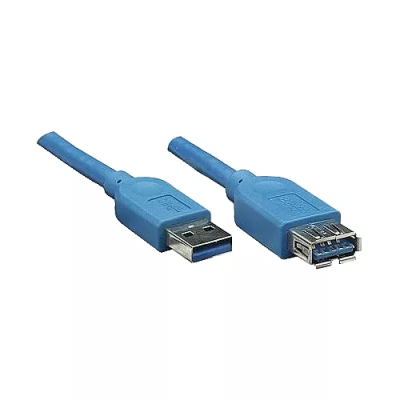 Cabo de extensão USB 3.0 GoodConnections ficha A macho para conector fêmea A, azul, 1 m (2711-B01)