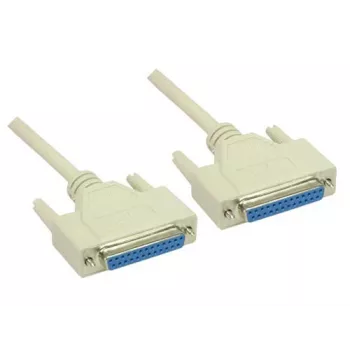 Cabo null modem GoodConnections, conector fêmea DB25 para conector fêmea DB25, 3m, niquelado, blindagem dupla, preto 4030-3