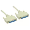 Cabo null modem GoodConnections, conector fêmea DB25 para conector fêmea DB25, 3m, niquelado, blindagem dupla, preto 4030-3