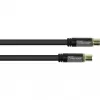 Cabo de antena GoodConnections SmartFLEX, ficha coaxial IEC macho para conector fêmea, dourado, blindagem quádrupla, 120dB, preto, 10m (GC-M2057)