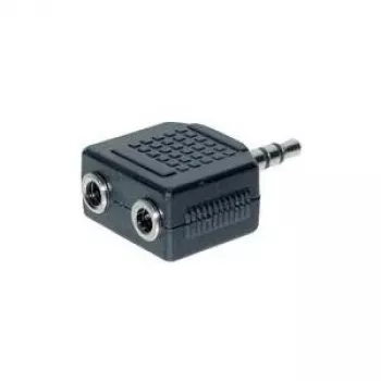 Cabo adaptador de áudio em Y GoodConnections AD-352BU, ficha estéreo 3,5mm macho para 2x conector fêmea estéreo 3,5mm 20cm preto
