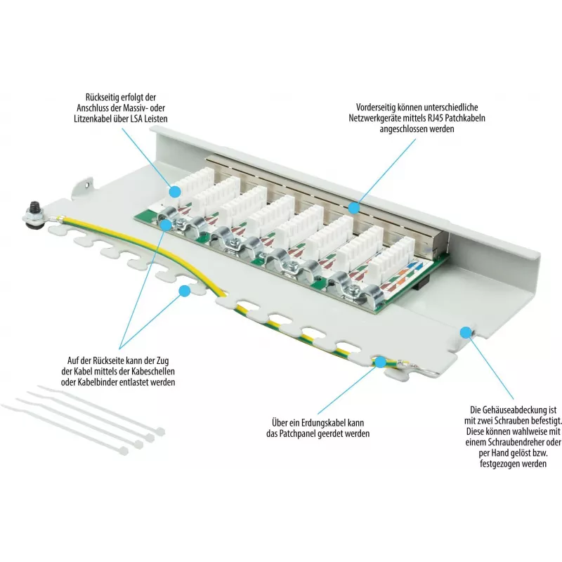 Módulo keystone RJ45 blindado GoodConnections Alcasa GC-N0111 Cat6 - cinzento