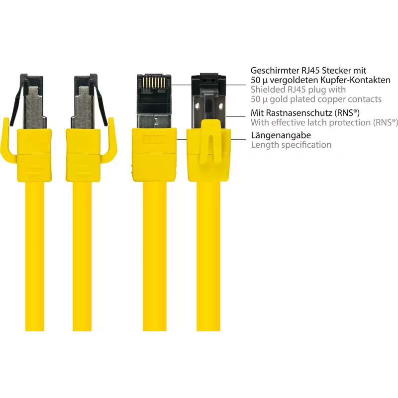 Cabo de rede GoodConnections Alcasa 8080-030Y Cat8.1 S/FTP, 3 m, amarelo