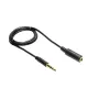 GoodConnections cabo de extensão TRRS 3,5 mm de 4 polos, ficha para conector fêmea, 2 m, preto AS-35V4B2