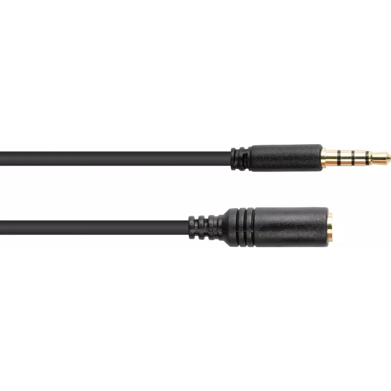 GoodConnections cabo de extensão de áudio TRRS 3,5 mm, ficha para conector fêmea, 5 m, preto AS-35V4B5