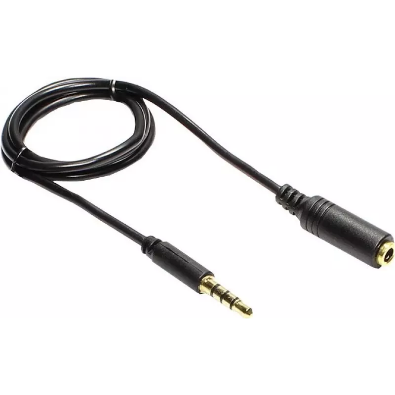 GoodConnections cabo de extensão de áudio TRRS 3,5 mm, ficha para conector fêmea, 5 m, preto AS-35V4B5