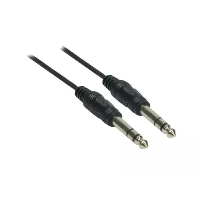 Good Connections cabo de áudio jack 6,3 mm para jack 6,3 mm, 1,5 m, niquelado, preto 1963-015