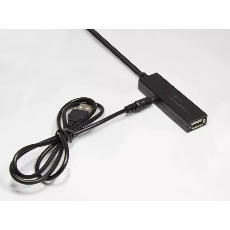 Good Connections cabo de extensão USB 2.0 ativo, ficha Type-A para conector fêmea Type-A, cobre, preto, 15 m (GC-M0133)