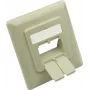 GoodConnections placa central 50x50 mm com moldura de cobertura 80x80 mm para tomadas de rede, branco pérola RAL1013 (GC-N0154)