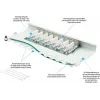 GoodConnections GC-N0113 Painel de ligação Cat.6 8 portas STP para secretária, 0,5U, sem ferramentas, branco puro RAL9010