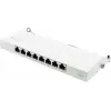 GoodConnections GC-N0113 Painel de ligação Cat.6 8 portas STP para secretária, 0,5U, sem ferramentas, branco puro RAL9010