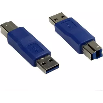 GoodConnections Alcasa Cabo adaptador USB-AD34 USB-A para USB-B, 0,15 m, azul, USB 2.0, 480 Mbps, blindagem dupla