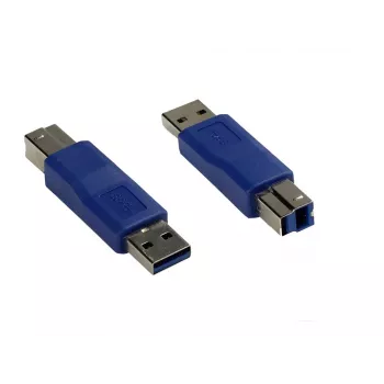 GoodConnections Alcasa Cabo adaptador USB-AD34 USB-A para USB-B, 0,15 m, azul, USB 2.0, 480 Mbps, blindagem dupla