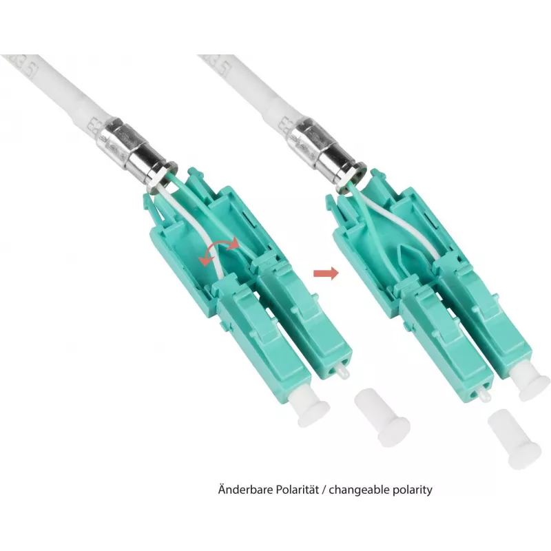 GoodConnections Alcasa LW-U820LC3 Cabo de fibra ótica duplex multimodo OM3 LC para LC, 20 m, aqua