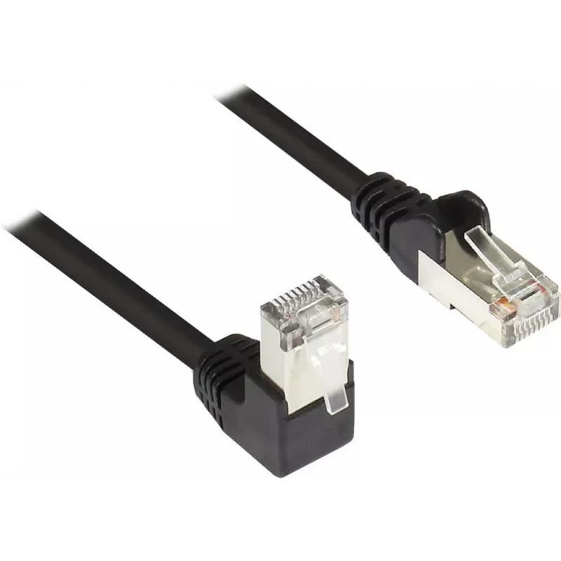 GoodConnections Cabo de rede Cat. 5e F/UTP, 2 m, preto, RJ45 90° para reto 805S-020EWI