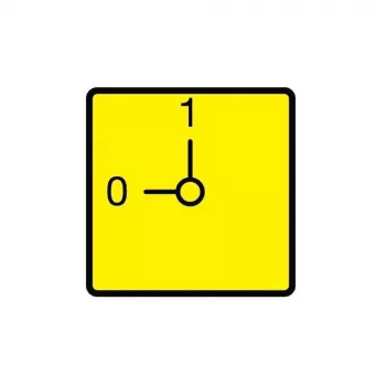 Eaton RMQ-Titan Placa de paragem de emergência NOT-AUS, amarelo, 90x90 mm, plástico, montagem frontal, 003198