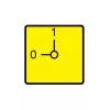 Eaton RMQ-Titan Placa de paragem de emergência NOT-AUS, amarelo, 90x90 mm, plástico, montagem frontal, 003198