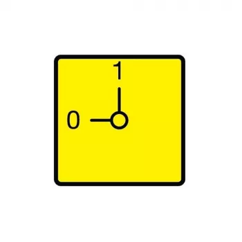 Eaton RMQ-Titan Placa de paragem de emergência NOT-AUS, amarelo, 90x90 mm, plástico, montagem frontal, 003198
