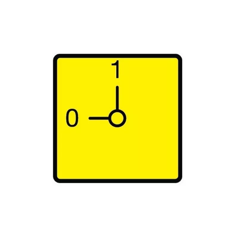 Eaton RMQ-Titan Placa de paragem de emergência NOT-AUS, amarelo, 90x90 mm, plástico, montagem frontal, 003198