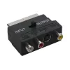 GoodConnections Alcasa 5525-3CU Adaptador SCART para 3x RCA + S-Video com comutador de direção, preto