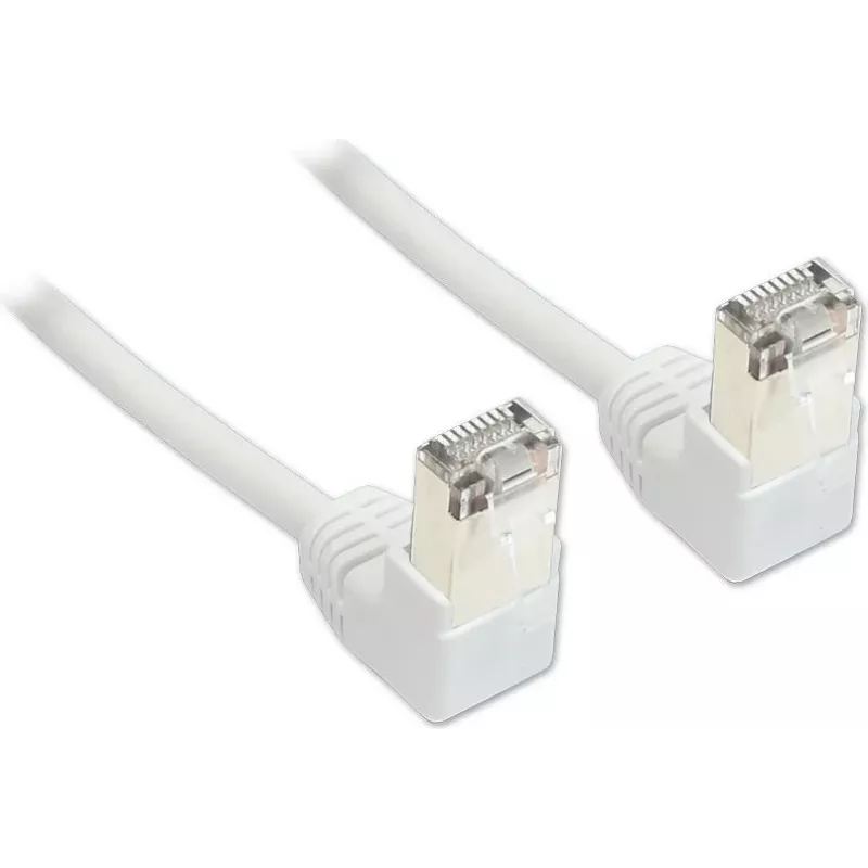 Good Connections Cabo de rede Cat. 5e F/UTP, branco, 3 m, fichas RJ45 anguladas 90° para baixo 805W-030WI