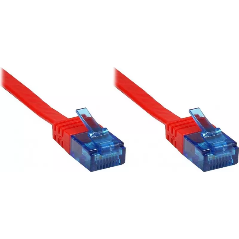 Good Connections Cabo de rede plano Cat.6a U/UTP, RJ45, 500 MHz, vermelho, 3 m 8060-HF030R