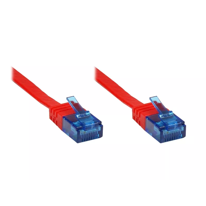 Good Connections Cabo de rede plano Cat.6a U/UTP, RJ45, 500 MHz, vermelho, 3 m 8060-HF030R
