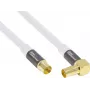 Good Connections GC-M2070 Cabo de antena de TV angular SmartFLEX - 30 m - ficha coaxial IEC angulada para conector fêmea - blindagem quádrupla 120 dB 75 Ohm - ligações banhadas a ouro - branco