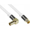 Good Connections GC-M2070 Cabo de antena de TV angular SmartFLEX - 30 m - ficha coaxial IEC angulada para conector fêmea - blindagem quádrupla 120 dB 75 Ohm - ligações banhadas a ouro - branco
