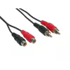 GoodConnections Cabo de extensão de áudio RCA 5 m, 2x ficha RCA para 2x conector fêmea RCA, estéreo, preto AS-5CV2
