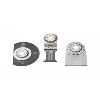 FEIN Conjunto de lâminas de serra E-Cut Long-Life Starlock, 3 peças, bimetal, para MultiMaster AMM 500 Plus Select, AMM 700 Max Top, AMM 700 Max Select 35222967110