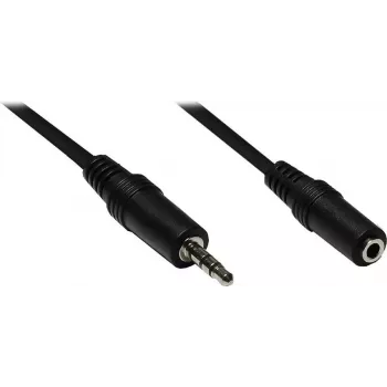 GoodConnections AS-35V3 Cabo de extensão de áudio estéreo 3,5 mm, ficha para conector fêmea, 3 m, preto