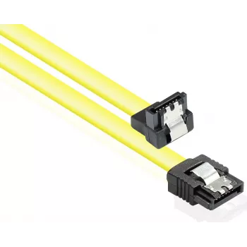 GoodConnections Cabo SATA 6 Gb/s com clipe metálico, angular, 0,50 m, amarelo 5047-AW05Y
