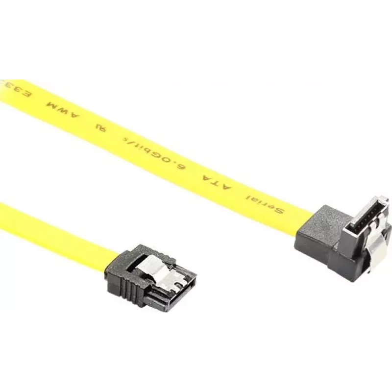 GoodConnections Cabo SATA 6 Gb/s com clipe metálico, angular, 0,50 m, amarelo 5047-AW05Y