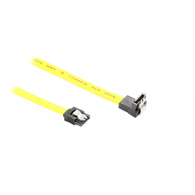 GoodConnections Cabo SATA 6 Gb/s com clipe metálico, angular, 0,50 m, amarelo 5047-AW05Y