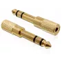 Delock 65361 Adaptador de áudio ficha jack 6,35 mm para conector fêmea jack 3,5 mm 3-Pin TRS metal