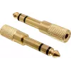Delock 65361 Adaptador de áudio ficha jack 6,35 mm para conector fêmea jack 3,5 mm 3-Pin TRS metal